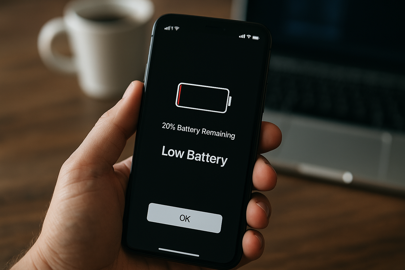 Por que o celular trava quando está com menos de 20% de bateria
